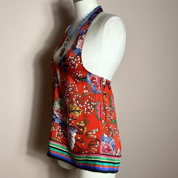 Express Floral Scarf Halter  top Open Back size XS - Picture 4 of 13